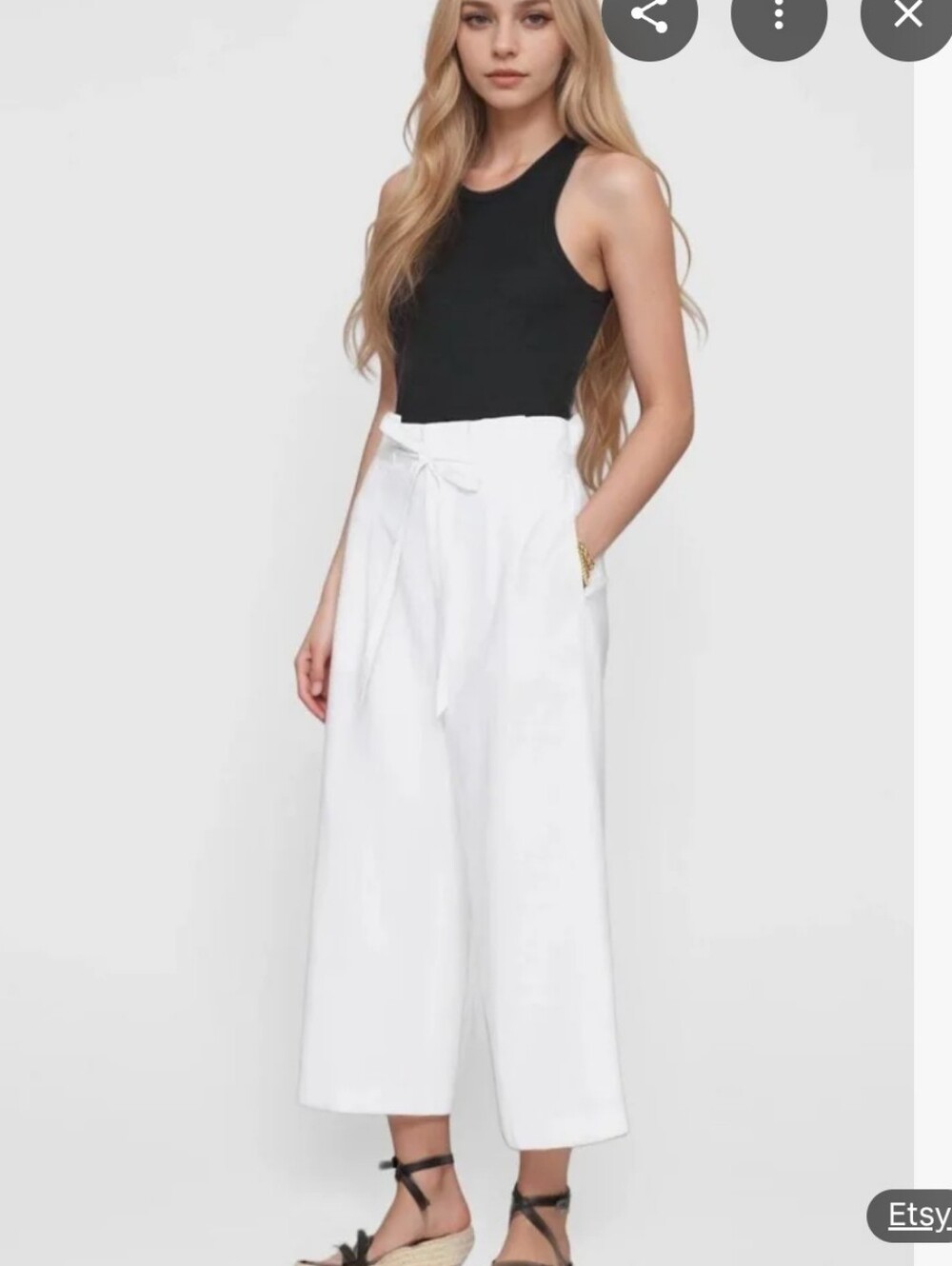 Club Monaco White Linen Blend Pants
